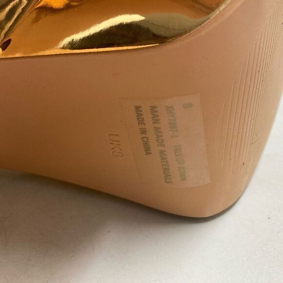 EGO Women’s Gold‎ Platform Ankle Strap Heel Shoes Size 10 - Picture 5 of 10